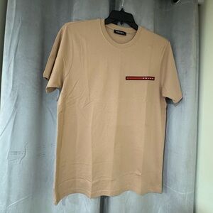 Prada Beige Tee with Black and Red Accent